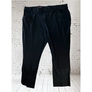Women's Pull On Knit Pants Ava & Viv Black 3X High Rise Comfort Waist Skinny New - Picture 1 of 7