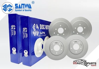 FRONT AND REAR BRAKE ROTOR SET GEOMET COATED FOR NISSAN QUEST 2004 - 2017 - Image 1 of 4