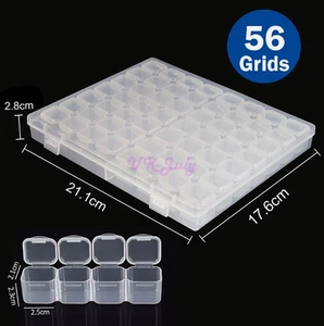 56 Grids Plastic Storage Box Portable Organizer Case for Jewelry Bead Craft - Picture 1 of 15