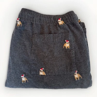 Pantalones de pijama grandes de Navidad gris bulldog de J Crew para hombre Foto 1 de 4