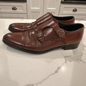 To Boot NY Adam Derrick Grant Brown Leather Dress Shoes Men 12 Double Monk Strap - Picture 1 of 14