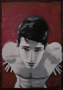 Moderne Kunst - Portrait - Ölkreide Auf A4 Papier Gemälde - Bild 1 von 1