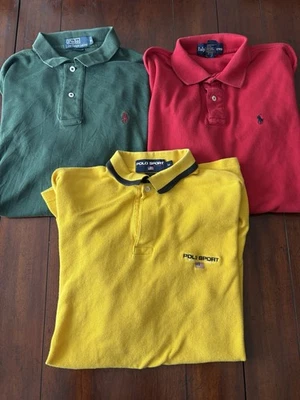 Lot of 3 Polo Ralph Lauren Long Sleeve Pony Polo Shirts Men’s Medium - Image 1 of 4