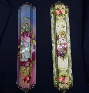 Mezuzá Judío Kadosh Michal NEGRÍN Metal Cristales Flores Rosas Hecho en Israel - Imagen 1 de 19