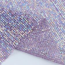 Mesh Iridescent Sequin Fabric Sparkly Lace Cloth for Dresses Clothing Sew Crafts