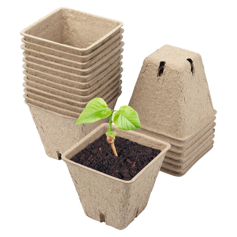 Schramm® Anzuchttöpfe Zellulose eckig 5,5 x 5,5cm Pflanztopf Fasertopf
