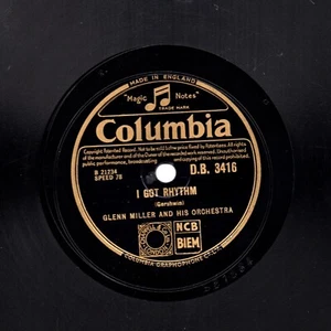 HARDER TO FIND GLENN MILLER 78 I GOT RHYTHM / SLEEPY TIME GAL COLUMBIA DB 3416 E - Picture 1 of 3