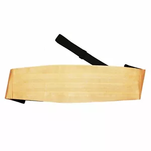 Pale Yellow Mens Cummerbund Satin Plain Adjustable Wedding Accessory by DQT - Picture 1 of 2