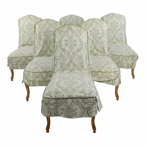 Robert Scott Fabulous Louis XV Leather upholstered Dining Chairs -Set of 6 Cover