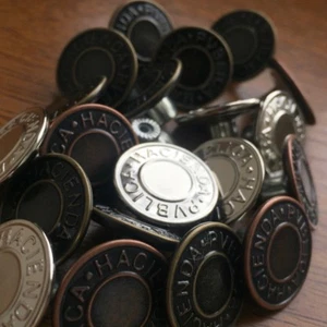 BUTTONS HAMMER ON DENIM JEAN 19MM X 10 BRONZE, SILVER, COPPER. EXCLUDING PINS - Picture 1 of 4
