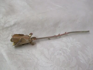 Vintage gold tone long Pin Brooch Rose Bud - Picture 1 of 5
