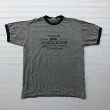 Vintage Anvil Gray Graphic Student Leader Ringer T-shirt Adult Size L USA Made
