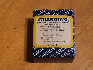 GUARDIAN ELECTRIC 1240-2C-240A RELAY 240 Volt Coil 10 Amp DPDT - Foto 1 di 4