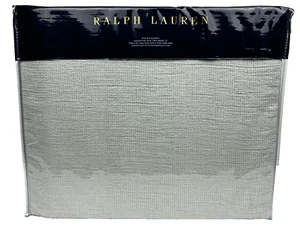 Ralph Lauren KING Rhys Grey Linen Cotton Bed Blanket Coverlet Waffle Pattern - Picture 1 of 15