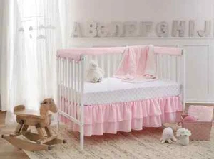 American Baby Compnay Reversible 2  Slide & 1 Long Crib Rail Covers, Pink - Picture 1 of 5