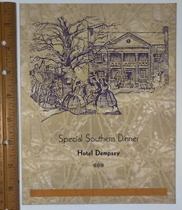 Hotel Dempsey Menu - Special Southern Dinner 30's Macon Georgia - With A History - Picture 1 of 4
