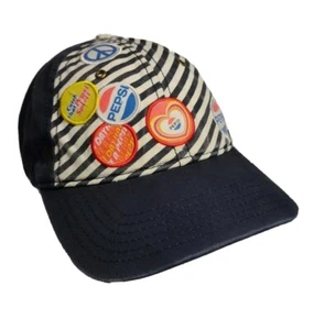 Vintage Pepsi Cola Hat 2008 Patches Stripes White Button Adjustable Rare Find  - Bild 1 von 7