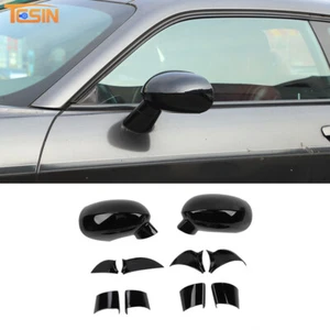 Cubierta de espejo retrovisor lateral para Dodge Challenger 09+ negro brillante ABS - Imagen 1 de 13