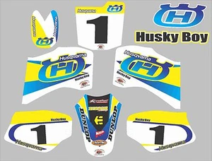 HUSKY BOY 50 Graphics Decals BOYS SENIOR 50 laminated stickers NAME & NUMBER - Picture 1 of 1