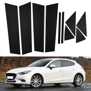 10/SET Glossy Black Pillar Posts Door Trim Fit For Mazda 3/Axela 2014-2018 - Picture 1 of 9