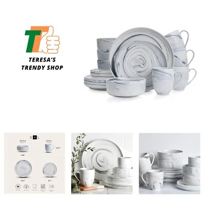 Juego de vajilla Brighton 16 piezas porcelana, gris Foto 1 de 4