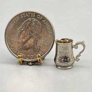 EUGENE KUPJACK Artisan STERLING SILVER Scroll Cann Mug #323 MINIATURE DOLLHOUSE - Picture 1 of 9