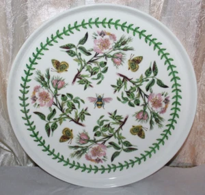 Portmeirion Botanic Garden Round Melamine Tray Pink Roses Butterflies Bees 12.5" - Picture 1 of 10
