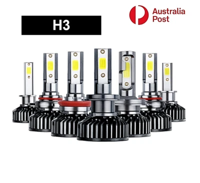 X2 H3 LED Headlight High Low Beam Globe Bulbs COB Lamp 6000K 100W 12V 16000LM  - Image 1 of 4