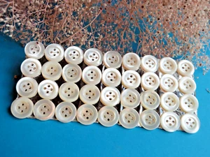 975B Superb Plate Old Of 36 Buttons Of Nacre Real Ep. Art New - Picture 1 of 5