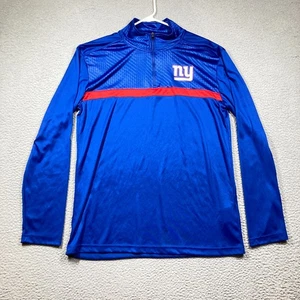 New York Giants NFL Football Long Sleeve 1/4 Zip Shirt  Men's Large Blue - Picture 1 of 11