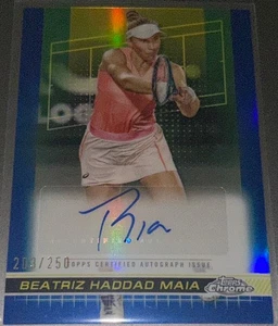 BEATRIZ HADDAD MAIA 2024 TOPPS CHROME TENNIS BLUE REFRACTOR AUTO SP /250 - Picture 1 of 1