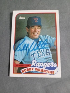 BOBBY VALENTINE 1989 Topps # 314 autographed signed card TEXAS RANGERS 89 AUTO - Picture 1 of 3