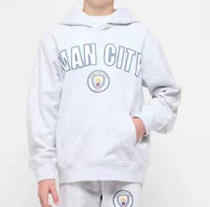 Boys size 12 Manchester City grey hoodie hoody top EPL soccer NEW 3677 - Picture 1 of 5