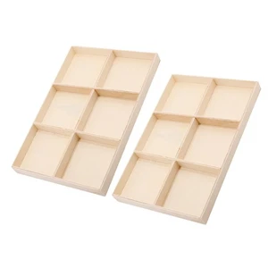 2 Pcs Jewelry Storage Case Wooden Box With 6 Compartments For Pendant Storage - Picture 1 of 11