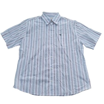 Camisa De Colección Y2K Unionbay Para Hombres 2XL XXL Blanca Rayas De Gran Tamaño Abotonada Verano Foto 1 de 4