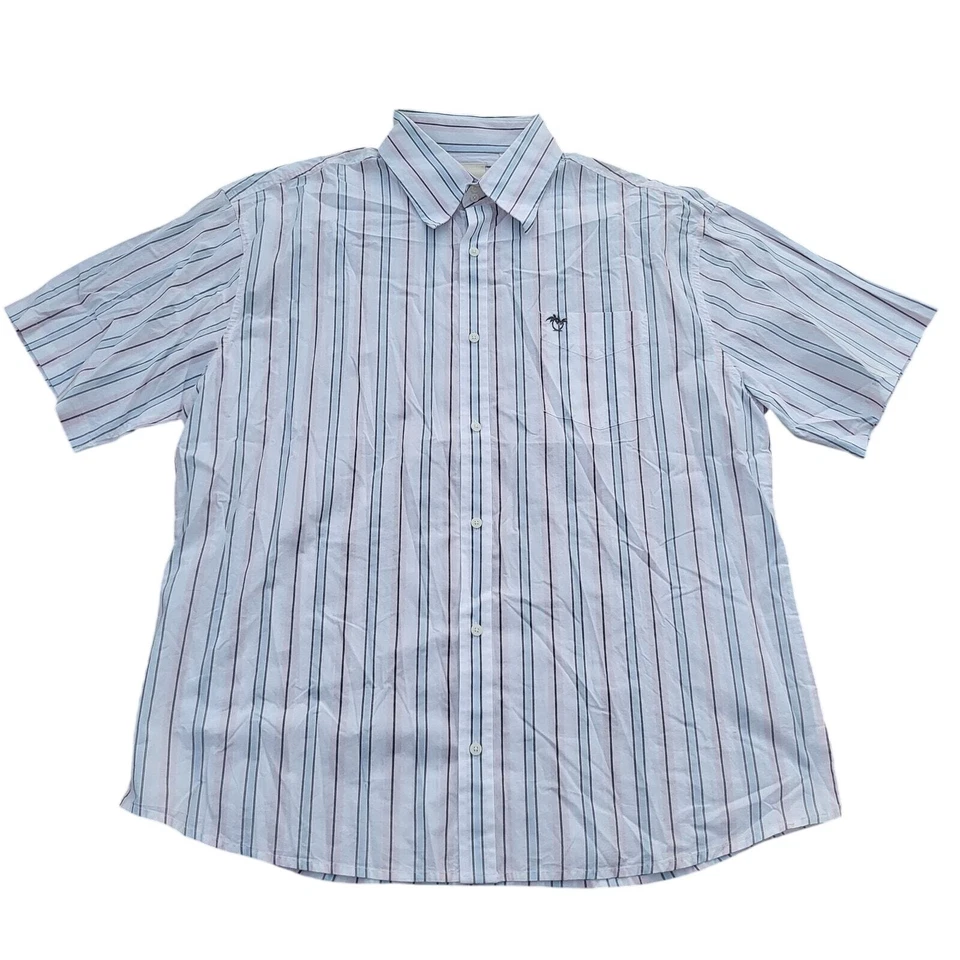 Camisa De Colección Y2K Unionbay Para Hombres 2XL XXL Blanca Rayas De Gran Tamaño Abotonada Verano Foto 1 de 4