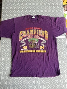 Vintage 1991 Rose Bowl Champions Washington Huskies Shirt Size Large Purple - Bild 1 von 15