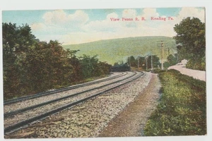PENNSYLAVNIA EISENBAHN RR gebogen zweigleisig Neversink Berg Lesen PA Postkarte DB - Bild 1 von 2