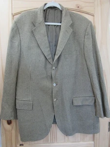 Polo by Ralph Lauren Blazer Mens 46R US 36 Gold Houndstooth Tweed Made in Italy - Picture 1 of 24