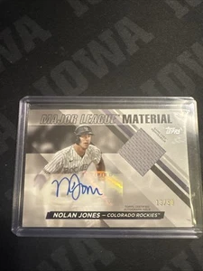 2024 TOPPS SP#/50 NOLAN JONES AUTOGRAPH GAME USED MEMORABILIA BASEBALL CARD - Picture 1 of 3