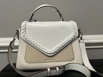 Cartera Bandolera BCBGeneration con Correa Extraíble Blanco Beige Plata Herrajes  Foto 1 de 4