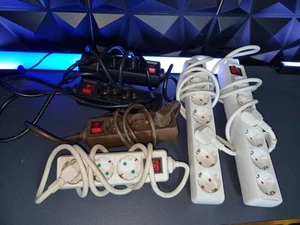 6er Set Steckdosenleisten (2x 6 Steckplätze, 4x 3 Steckplätze) mit Schalter -... - Bild 1 von 3