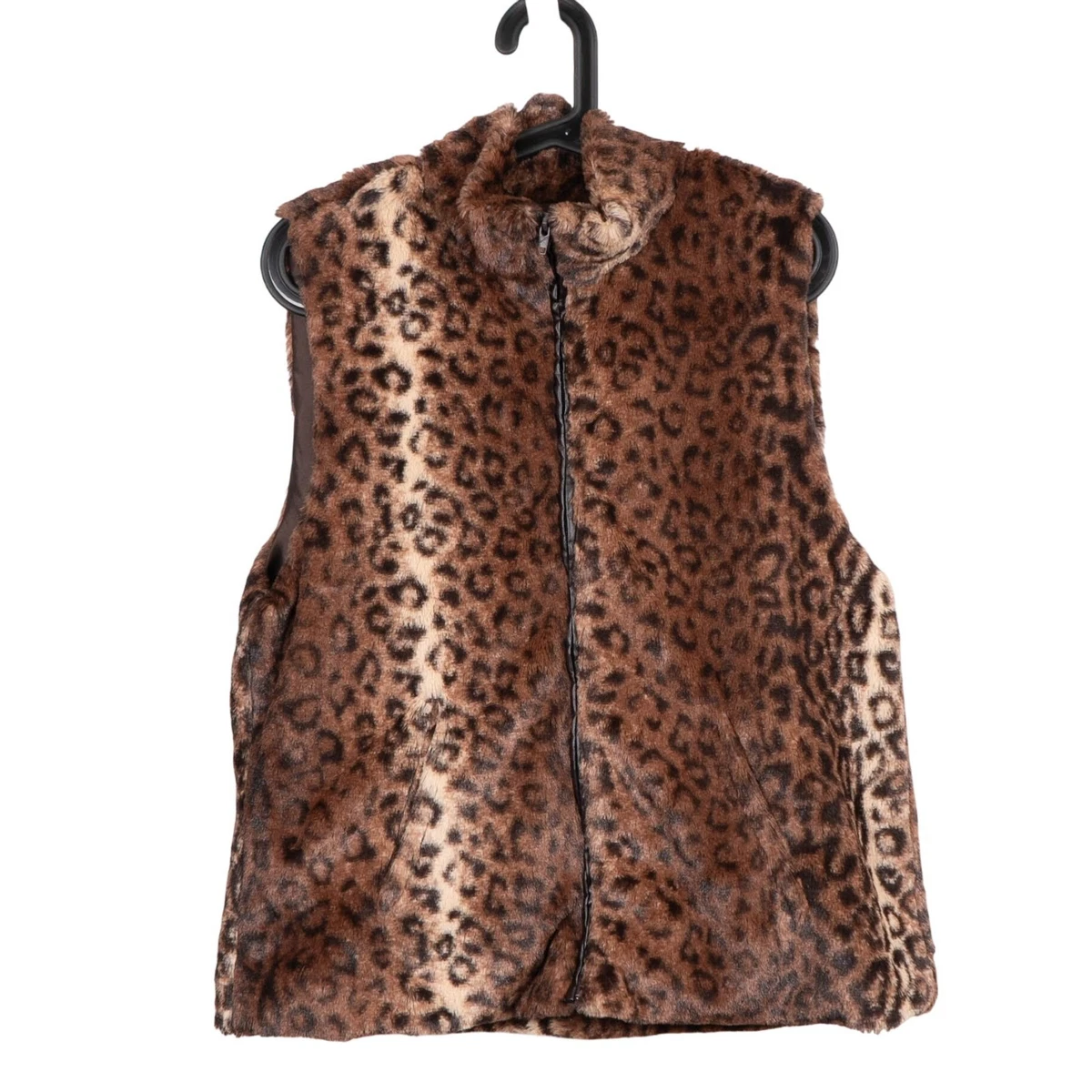 leopard faux fur vest products for sale | eBay