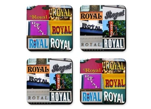Posavasos personalizados con el nombre ROYAL en fotos de letreros - Juego de 4 - Imagen 1 de 1