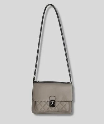 $225 Neiman Marcus Mujeres Cuero Gris Bandolera Cadena Hombro Cartera Bolso Foto 1 de 4