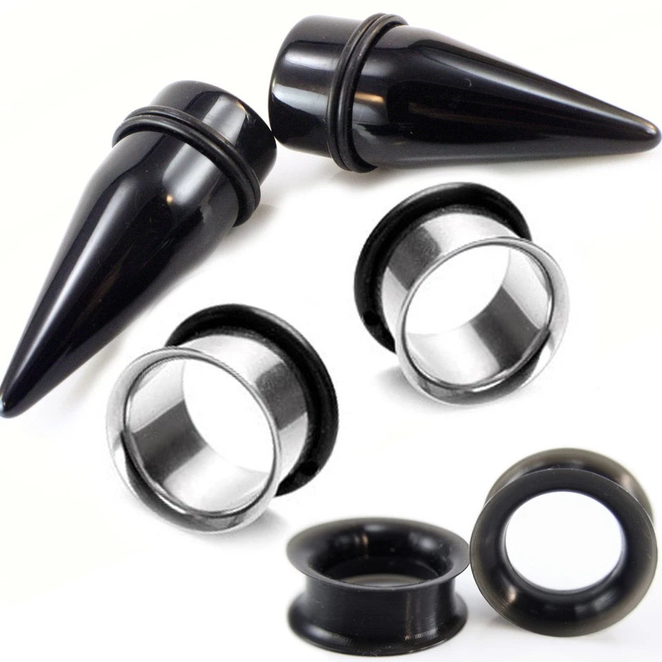 6 piezas Estiradores de orejas Tapones con Silicona 00g 1/2" 9/16" 5/8" 3/4" 7/8" 1"  Foto 1 de 1