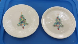 HOMER LAUGHLIN FIESTA WARE Christmas 9" Salad / Dessert Plates.  Set of 2 - Picture 1 of 6