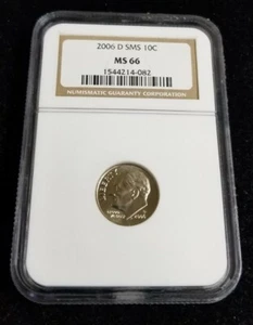2006 D Roosevelt Dime NGC SMS MS 66 - Picture 1 of 2