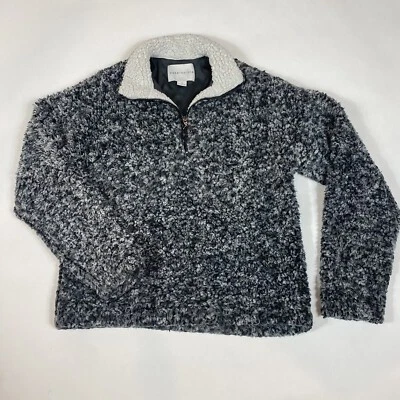 Paper Crane Woman’s Grey Fluffy Pullover Sweater With 1/4 Zip Size Small - Image 1 of 4