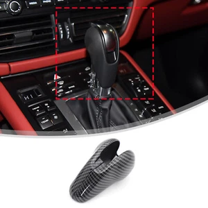Cubierta de cabeza de palanca de cambios de coche estilo carbono Trim para Porsche Macan 2014-21 - Imagen 1 de 11